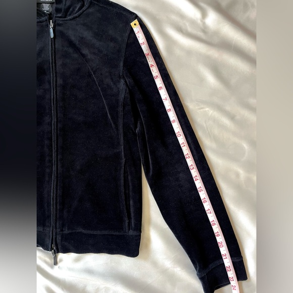 Express Black Velour Hoodie Size M - Picture 4 of 5